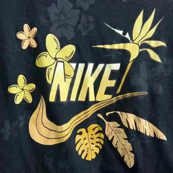 Nike Palm Paradise Tee Black/Metallic Gold | Size X-Small - Picture 4 of 5